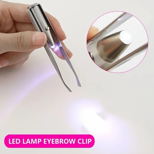 Lighted eyebrow tweezers - eyebrow, led
